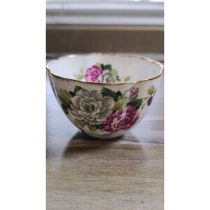 Royal Albert Evening Rhapsody Bone China Open Sugar Bowl England Floral Gold